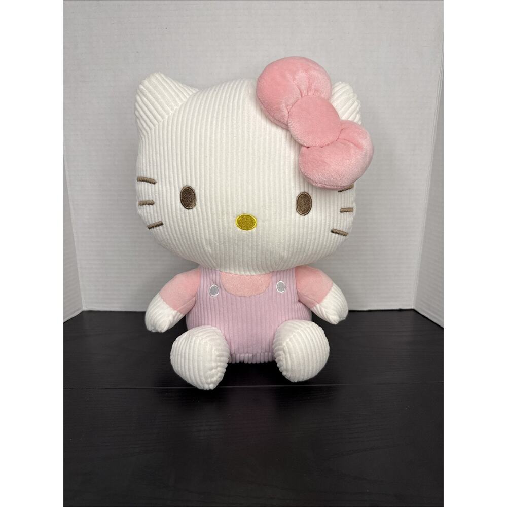 Sanrio Hello Kitty Hot Pink/light Pink Outfit 13”Corduroy Plush Stuffed Toy NWT